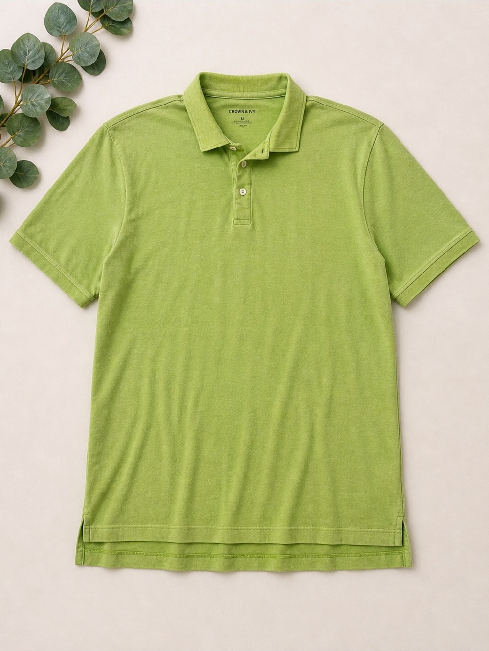 Crown & Ivy Green Polo Shirt | Classic Casual Short Sleeve Men’s Top